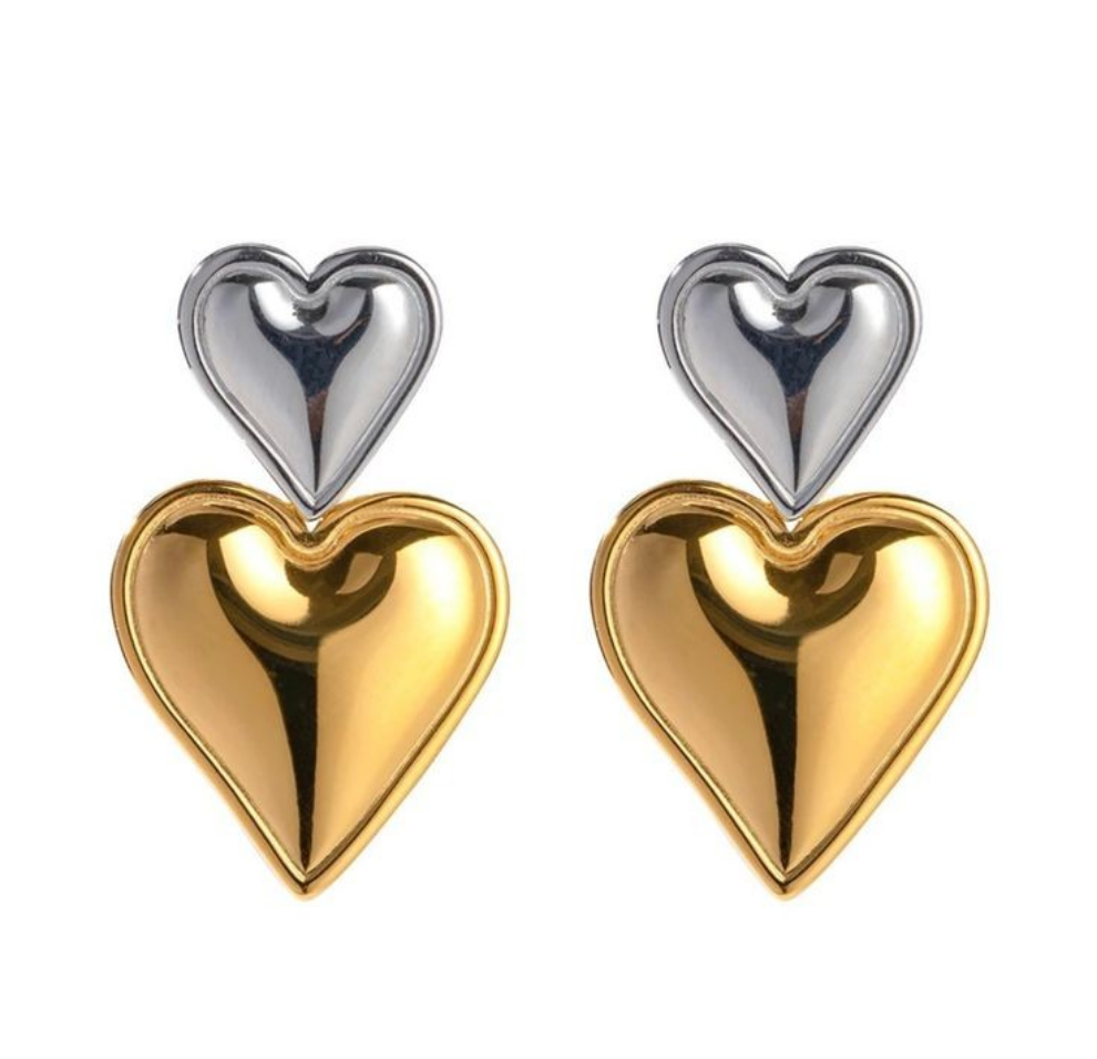Aretes Love bicolor