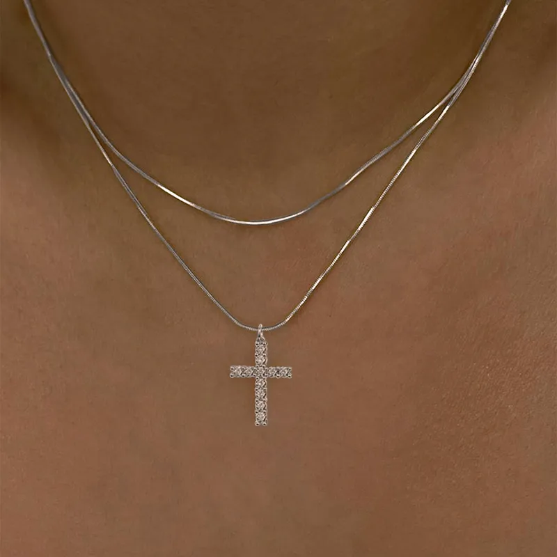 Collar Cruz Mini Doble